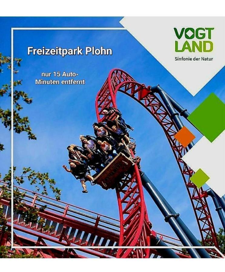 רייכנבאך אים פוגטלנד Ferienwohnung "Blick Mylau" - Naehe Freizeitpark Plohn & Weltgroesster Ziegelsteinbruecke מראה חיצוני תמונה